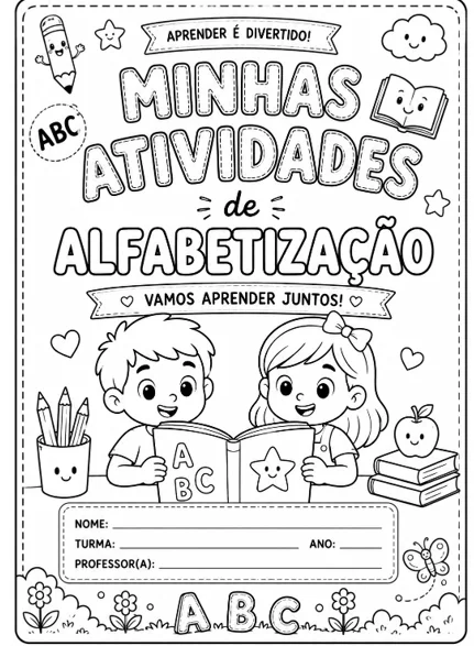 Alfabetização-Atividades de Leitura, Escrita e Consciência Fonológica — amostra 1: Apostila de Alfabetização – Letras,…