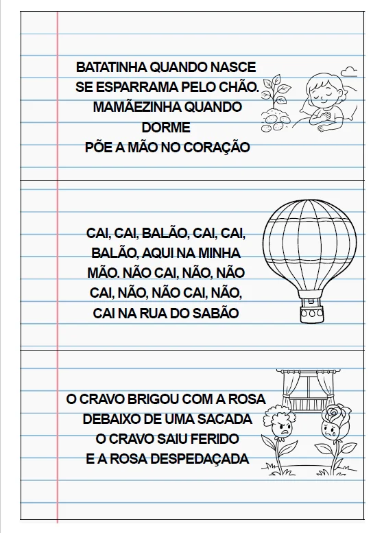 ALFABETIZAÇÃO – CADERNINHO DE LEITURA: PARLENDAS 🔤💛 — amostra 7: Ler, brincar com as palavras e desenvolver a fluência ao…