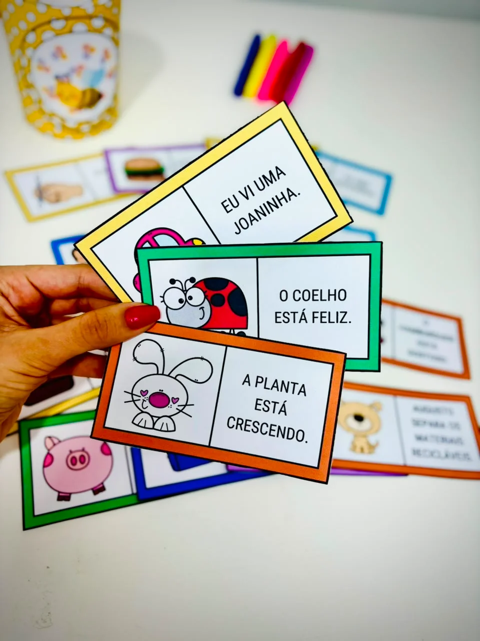 Alfabetização: Dominó de Sílabas Complexas — amostra 4: Dominó com sílabas complexas e frases para desenvolver leitura,…
