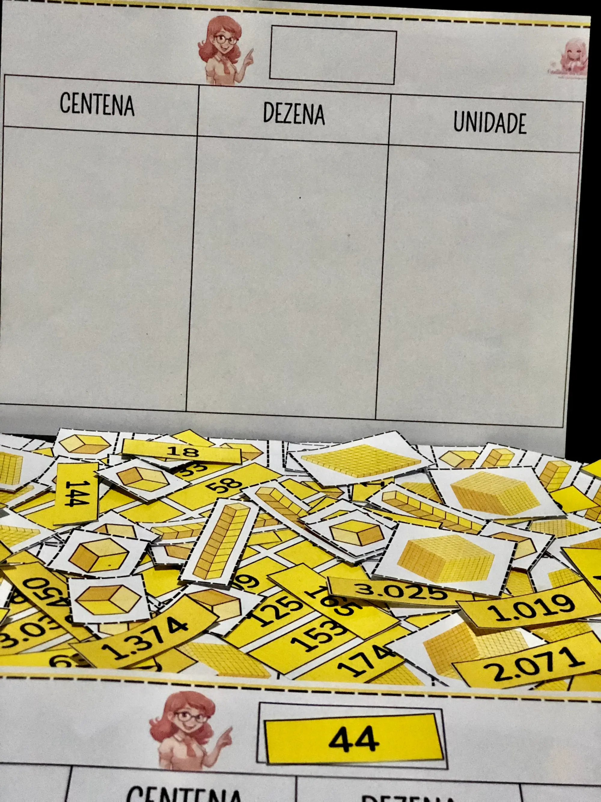 ALFABETIZAÇÃO MATEMÁTICA – SISTEMA DE NUMERAÇÃO MATERIAL DOURADO — amostra 7: Unidade, dezena e centena ficam muito mais…