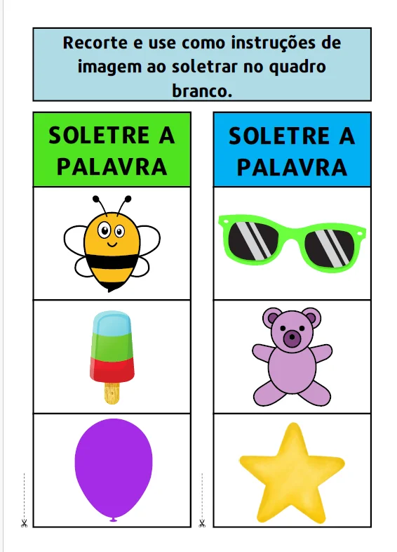 ALFABETIZAÇÃO – SOLETRE A PALAVRA COM IMAGENS 📝🧠 — amostra 4: O material Soletre a Palavra com Imagens foi desenvolvido…
