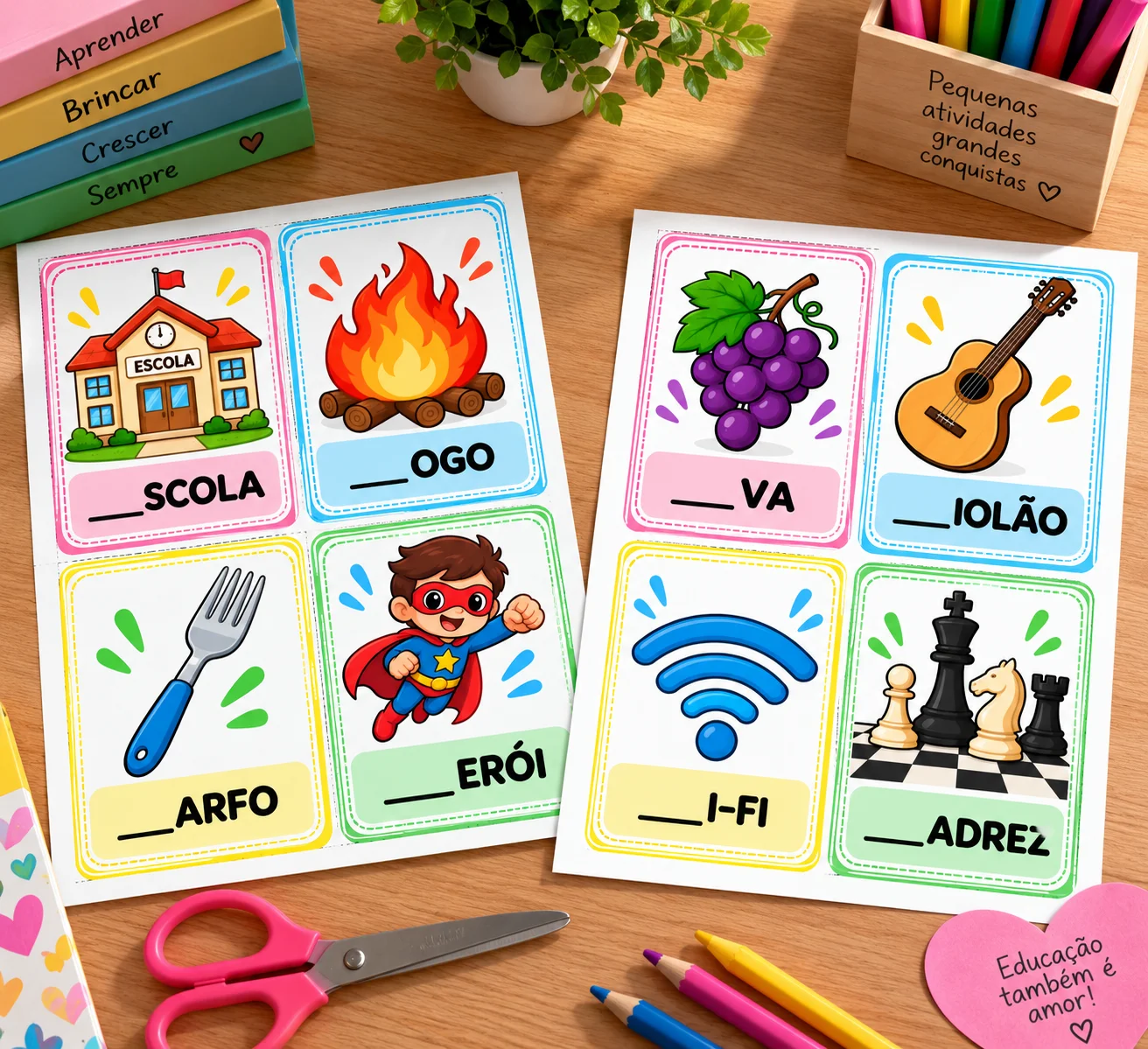 Alfabeto A a Z: Cards para alfabetização! — amostra 2: CARDS DO ALFABETO A A Z