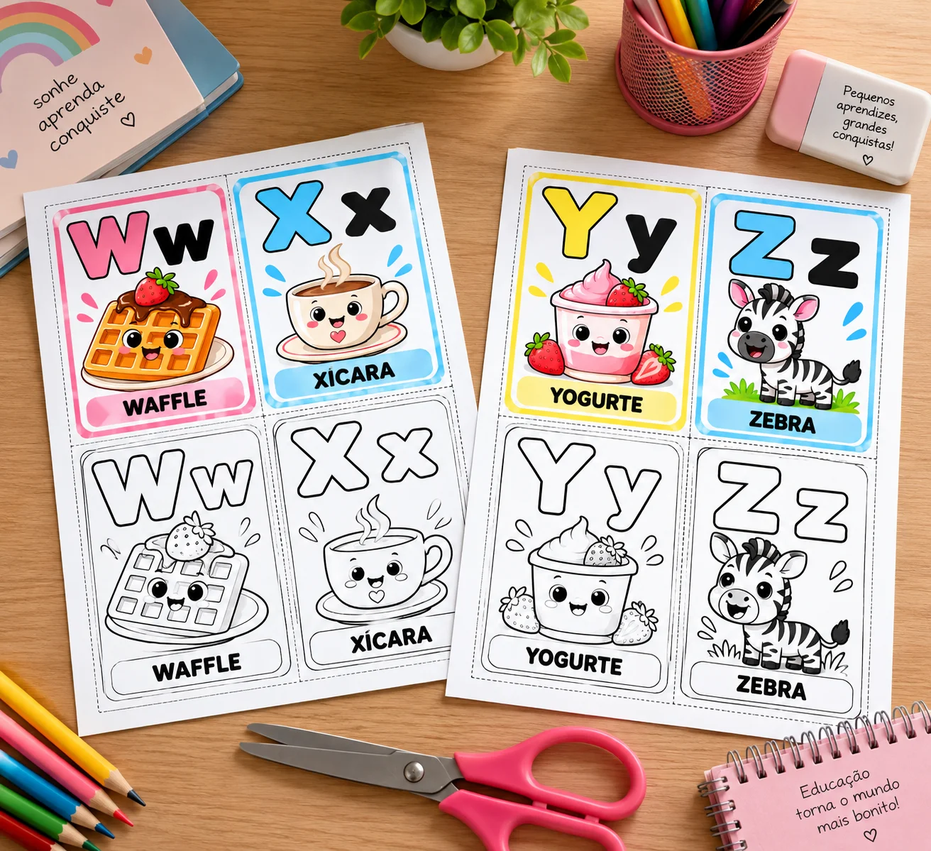 Alfabeto A a Z: Cards para alfabetização! — amostra 3: CARDS DE COMPLETAR PALAVRAS