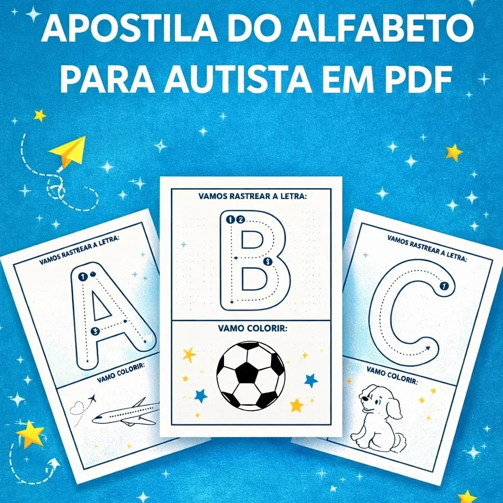 Alfabeto Adaptado Para Autista – 26 Atividades em PDF. — amostra 4: Como utilizar