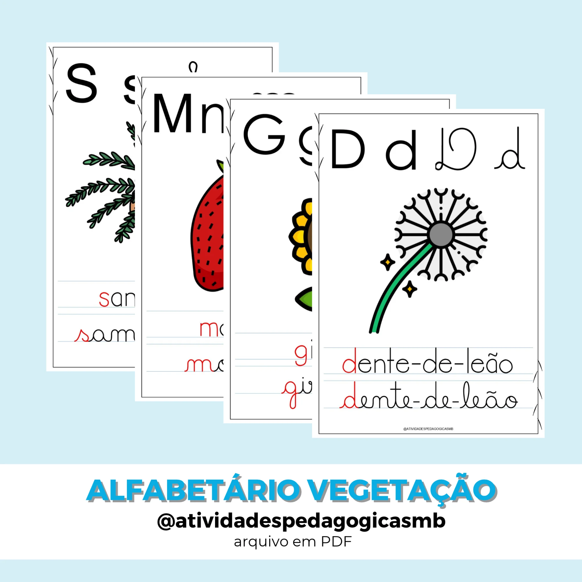 Alfabeto/ Alfabetário das Vegetações (PDF) — Alfabetização para Educação Infantil: Material pedagógico com letras do…