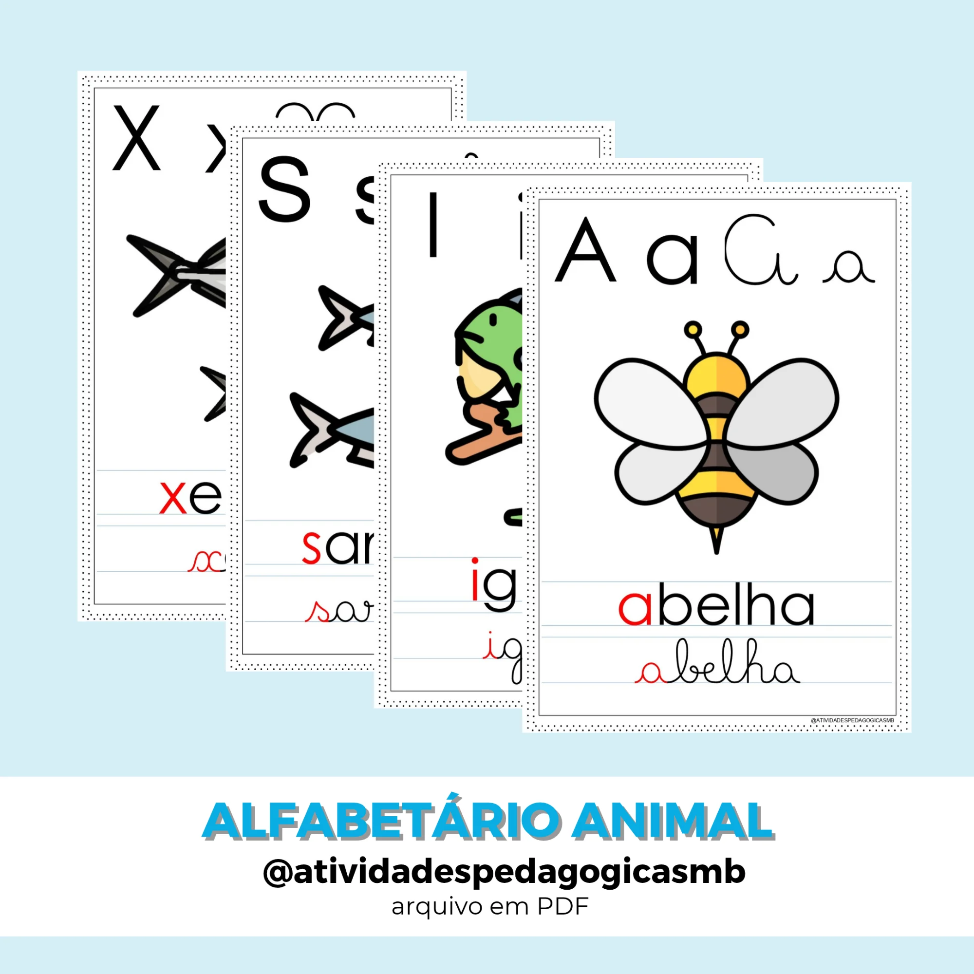 Alfabeto/ Alfabetário dos Animais (PDF) — capa do material