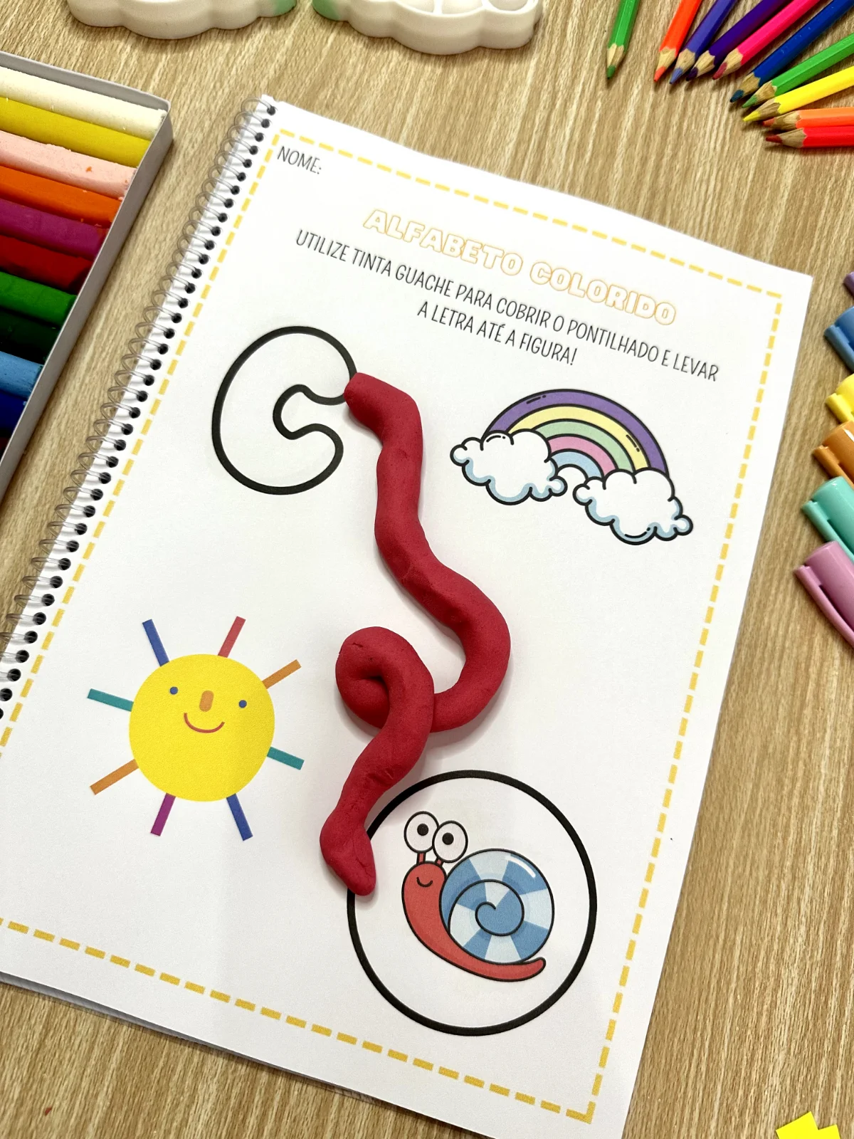 ALFABETO COLORIDO - EDUCAÇÃO INFANTIL E ENSINO FUNDAMENTAL — amostra 4: O arquivo Apostila Alfabeto Colorido inclui…