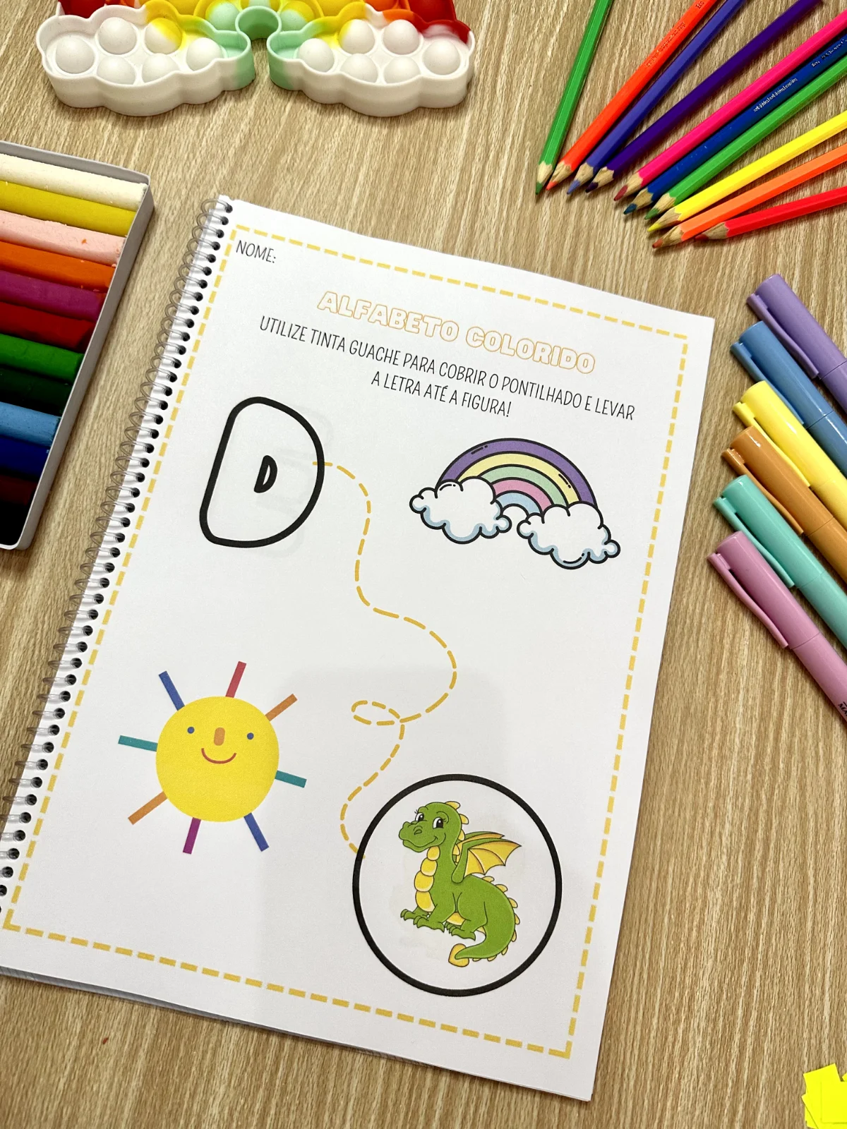 ALFABETO COLORIDO - EDUCAÇÃO INFANTIL E ENSINO FUNDAMENTAL — amostra 5: O arquivo Apostila Alfabeto Colorido inclui…