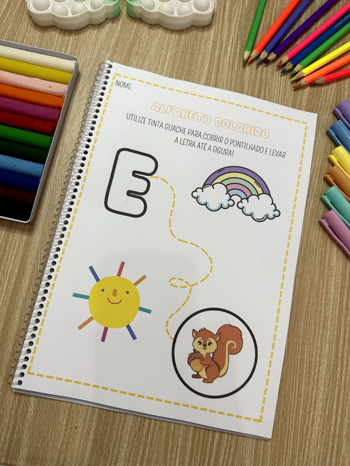 ALFABETO COLORIDO - EDUCAÇÃO INFANTIL E ENSINO FUNDAMENTAL — amostra 6: O arquivo Apostila Alfabeto Colorido inclui…