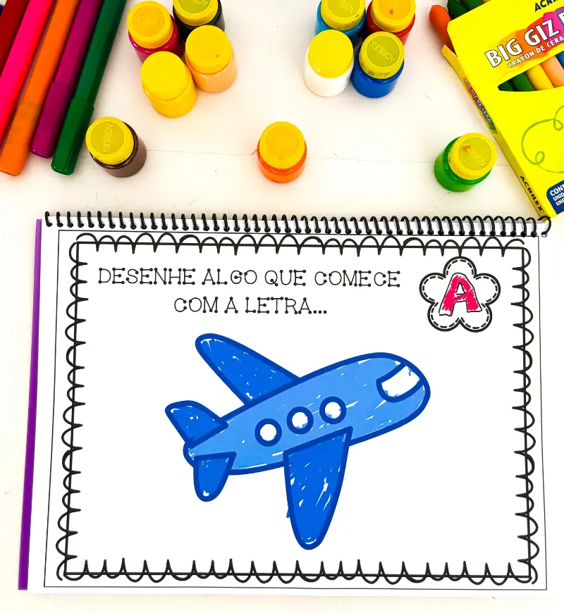 Alfabeto com Comandos: Atividades de Desenho para Imprimir — amostra 1: Alfabeto com comandos: desenhar para aprender