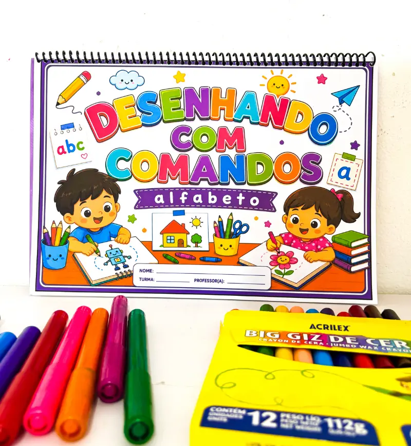 Alfabeto com Comandos: Atividades de Desenho para Imprimir — capa do material