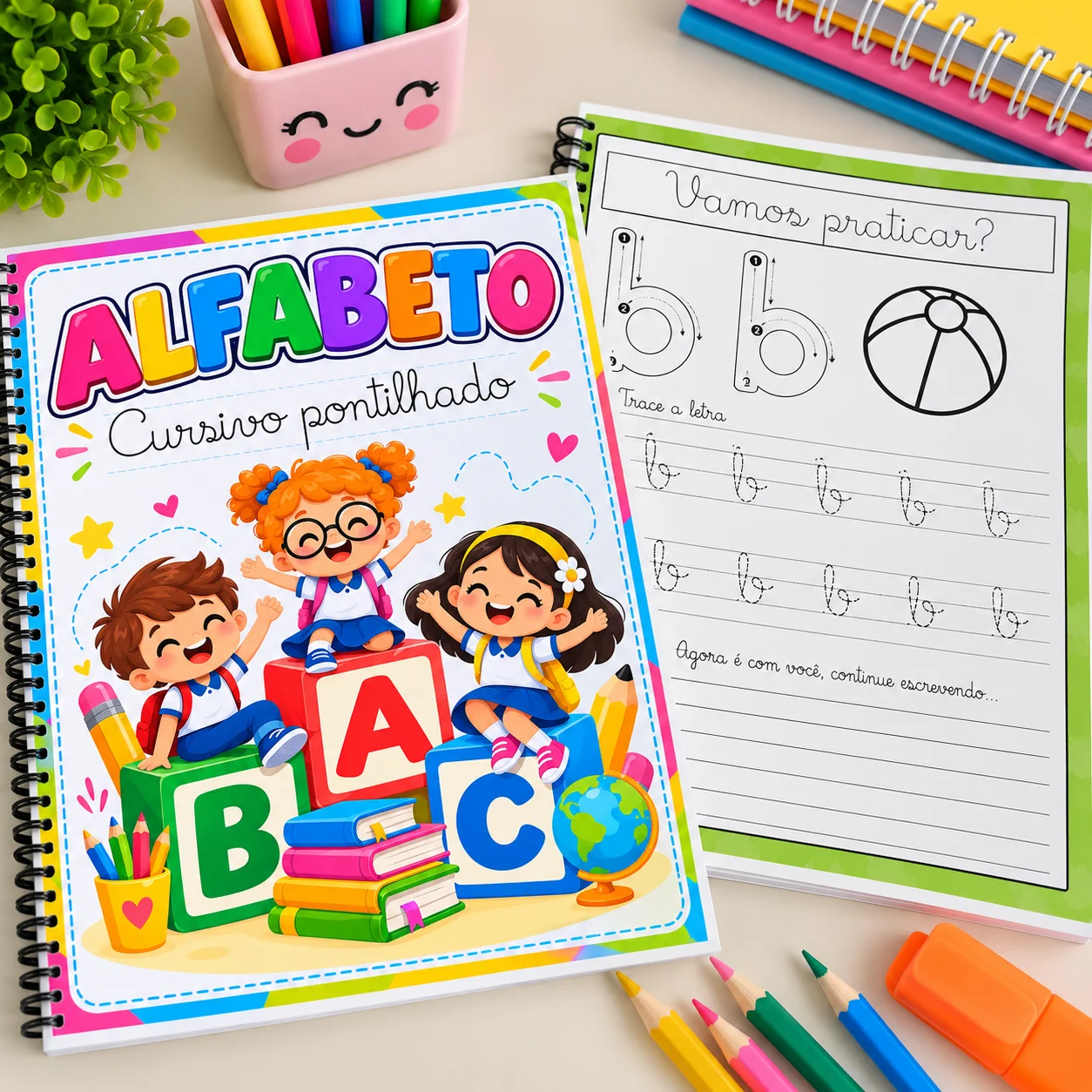 Alfabeto Cursivo Pontilhado – Apostila de Alfabetização — Português para Todas as séries: Apostila Alfabeto Cursivo…