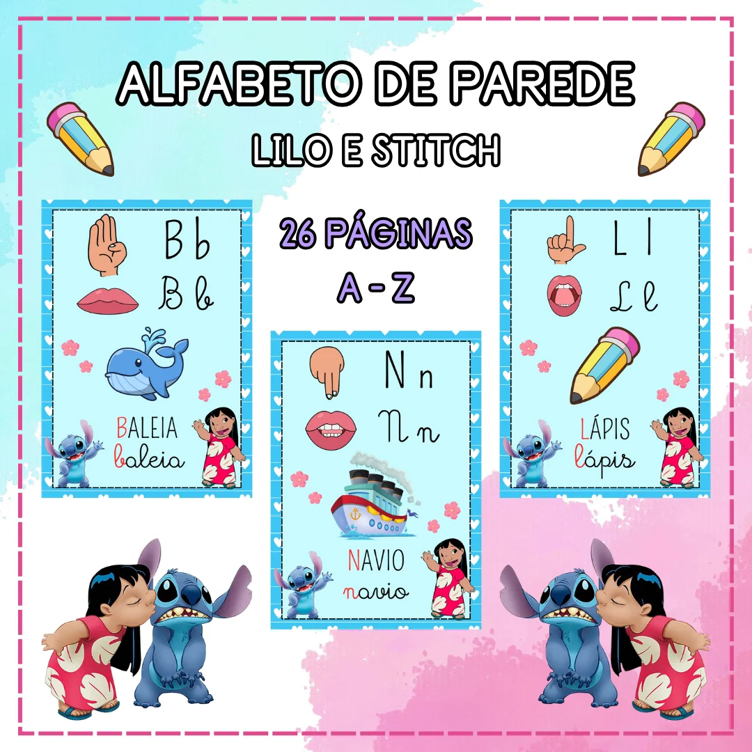 Alfabeto de Parede Lilo e Stitch — capa do material