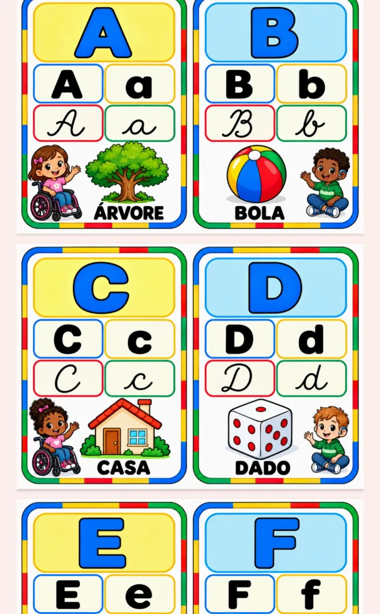 Alfabeto de Parede + Números de 1 ate10 - Tema Inclusão — amostra 2: Prof, chegou o recurso que faltava para uma…