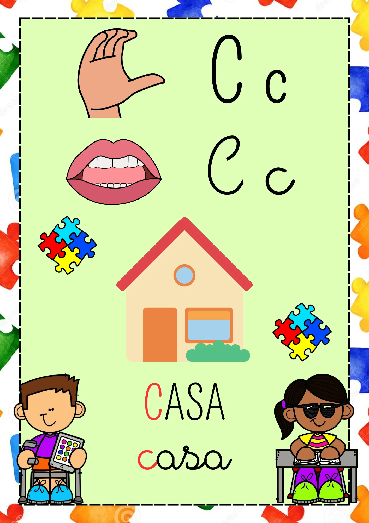 Alfabeto de Parede para Educação Especial — amostra 1: Alfabeto de parede para Educação Especial, com letras maiúsculas,…