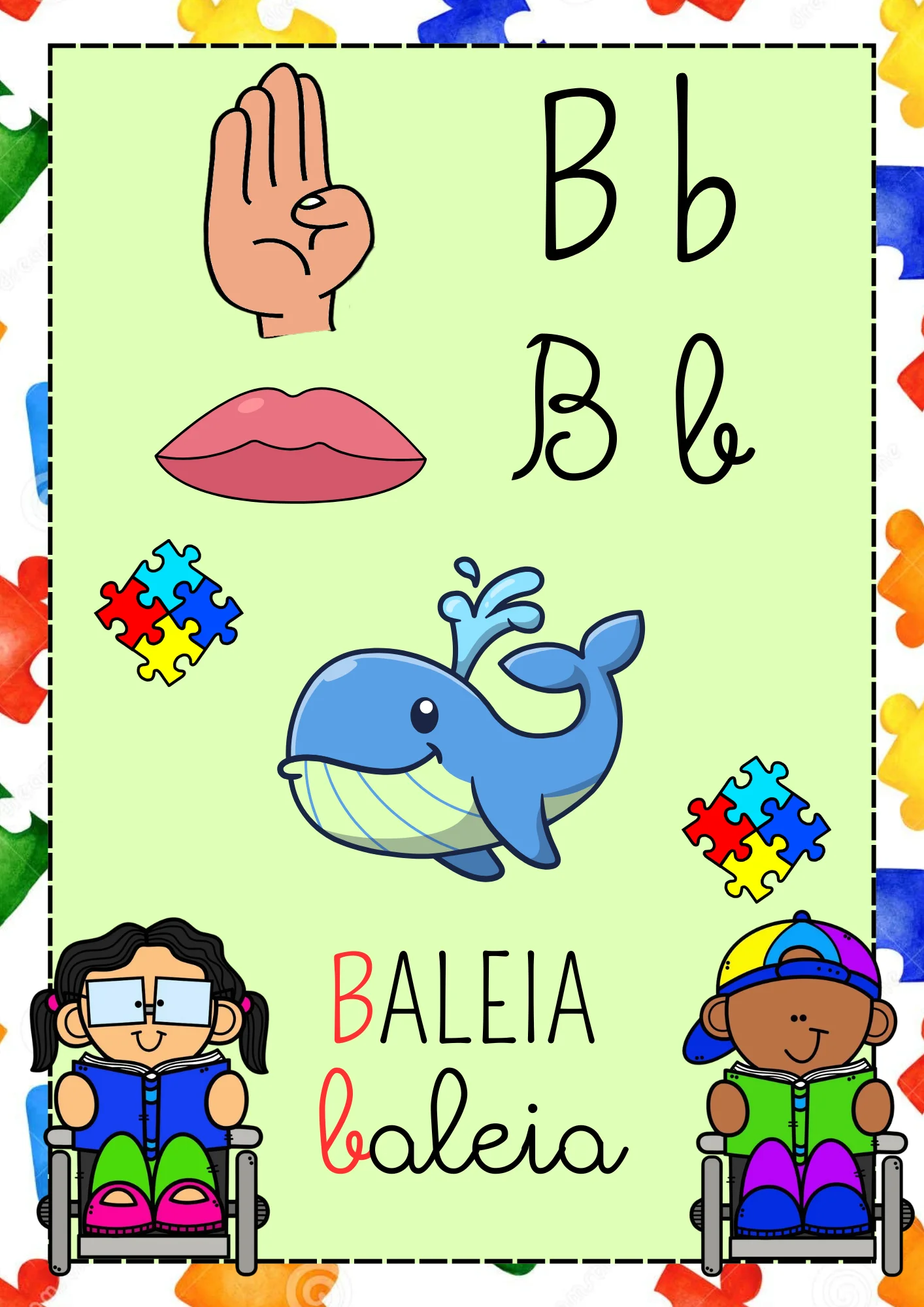 Alfabeto de Parede para Educação Especial — amostra 2: Alfabeto de parede para Educação Especial, com letras maiúsculas,…