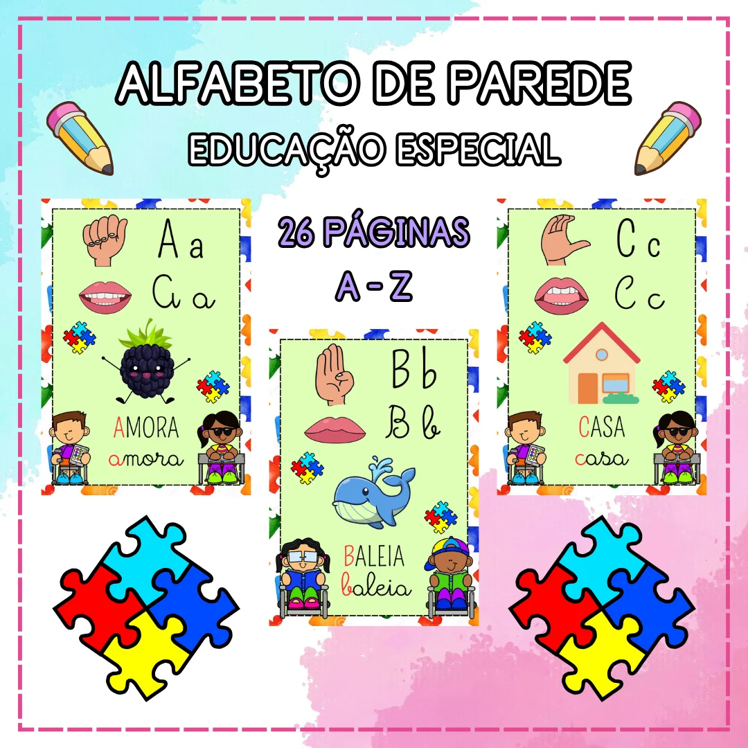 Alfabeto de Parede para Educação Especial — Alfabetização para Educação Infantil: Alfabeto de parede para Educação…