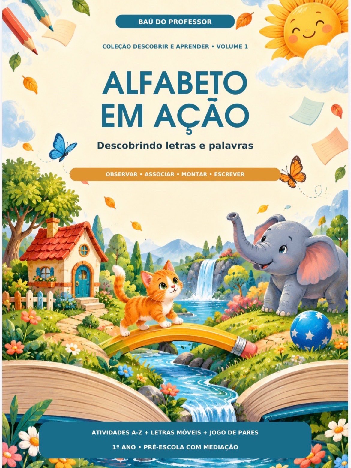 Alfabeto em Ação: Atividades de A a Z + Letras Móveis e Jogo — capa do material