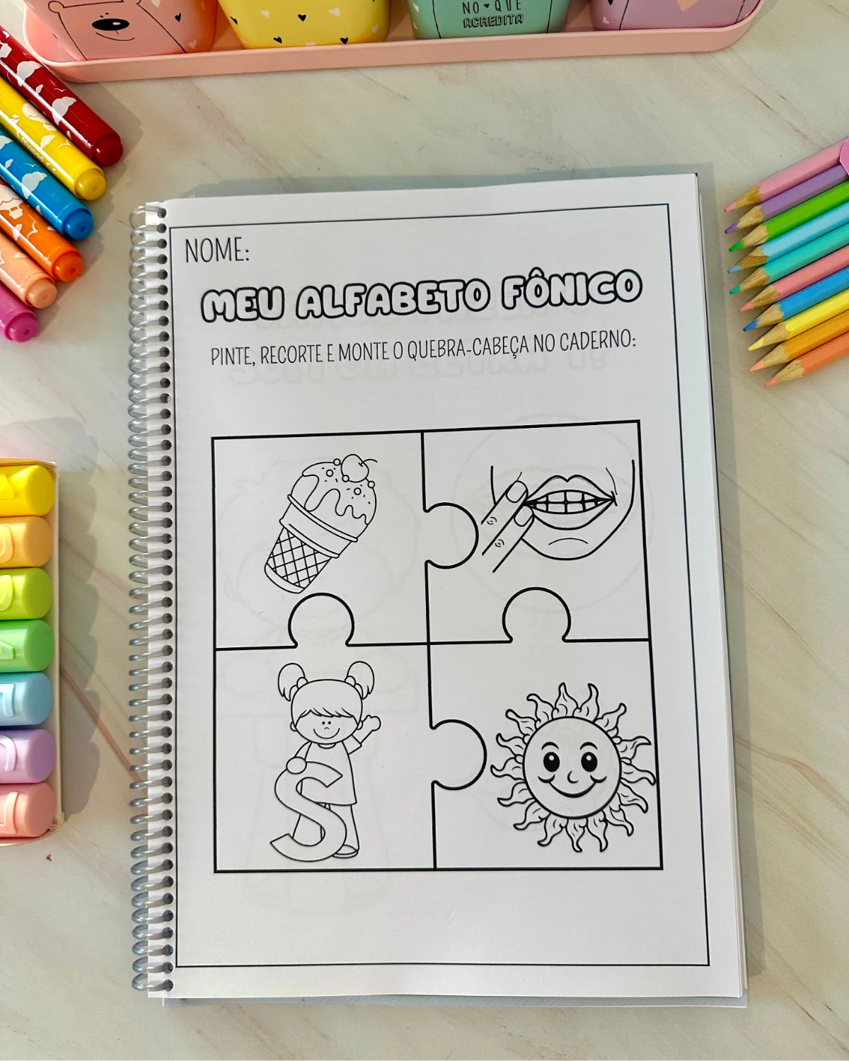 Alfabeto Fônico – Apostila para Alfabetização 78 Páginas — amostra 5: Apostila com 78 páginas de atividades para trabalhar…