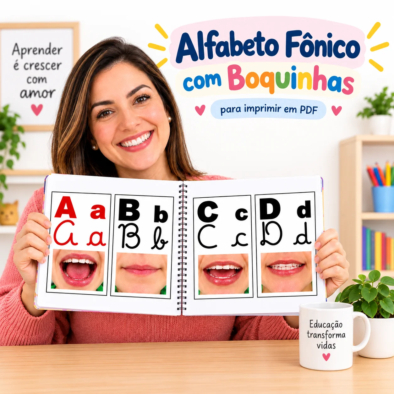 Cartazes do Alfabeto Fônico com Boquinhas – PDF para Imprimir — amostra 2: O que o material desenvolve