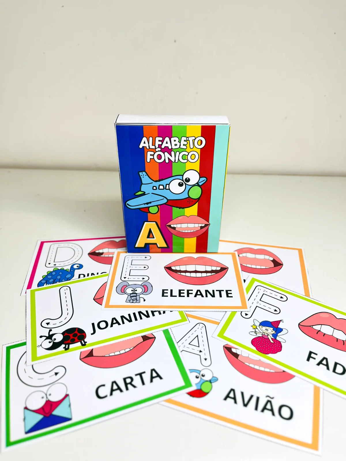 Alfabeto Fônico com Caixinha e Boquinhas em PDF — amostra 3: Fichas de letras, sons e boquinhas fonológicas para montar a…