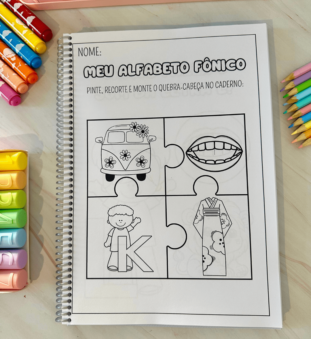 Alfabeto fônico em PDF com atividades e boquinhas para colorir — amostra 3: Como usar em sala de aula