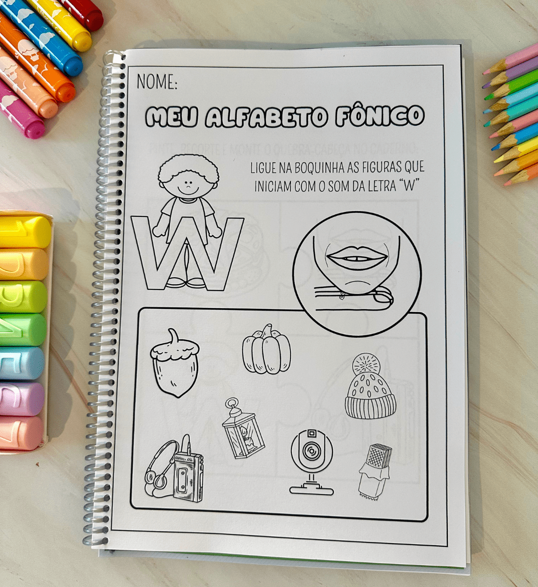 Alfabeto fônico em PDF com atividades e boquinhas para colorir — amostra 4: Para quem é indicado