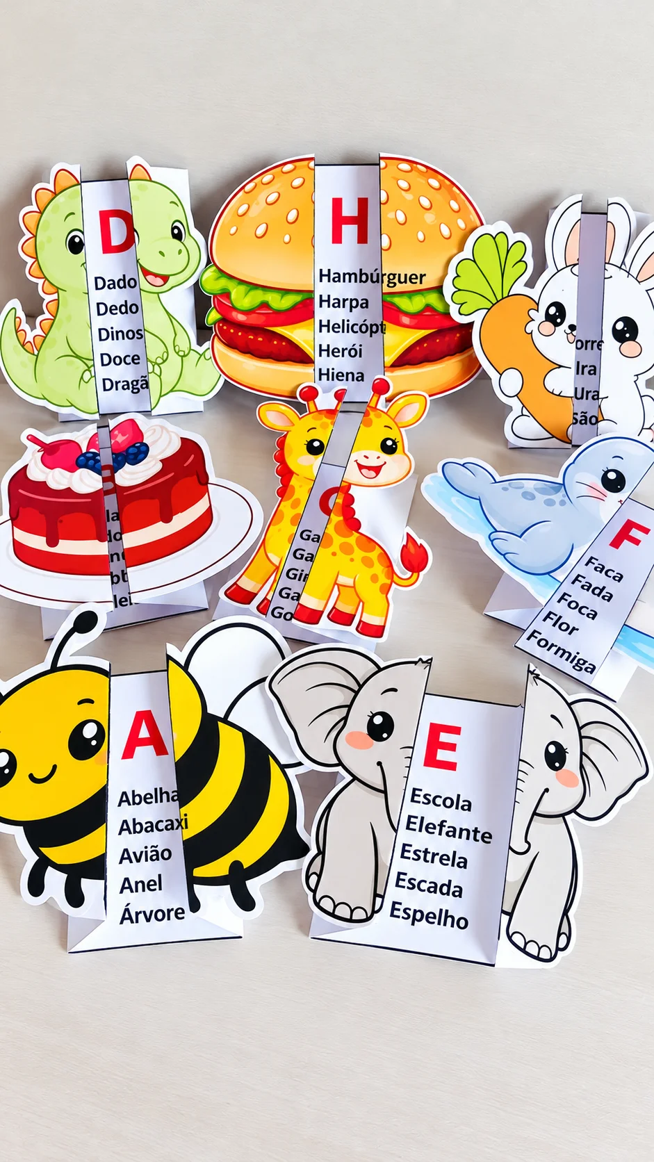 Alfabeto Ilustrado Interativo – Alfabetização em PDF — amostra 3: Alfabeto ilustrado interativo com 26 letras, palavras e…