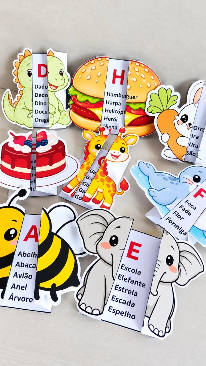 Alfabeto Ilustrado Interativo – Aprendendo as Letras. — amostra 1: O material apresenta todas as letras do alfabeto