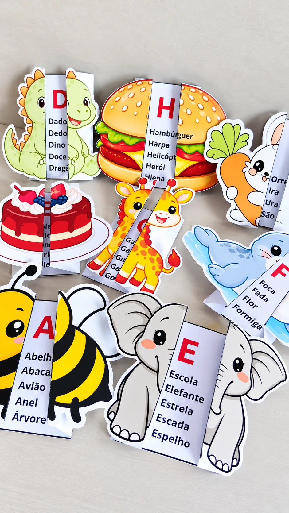 Alfabeto Ilustrado Interativo – Aprendendo as Letras — amostra 3: O material apresenta todas as letras do alfabeto