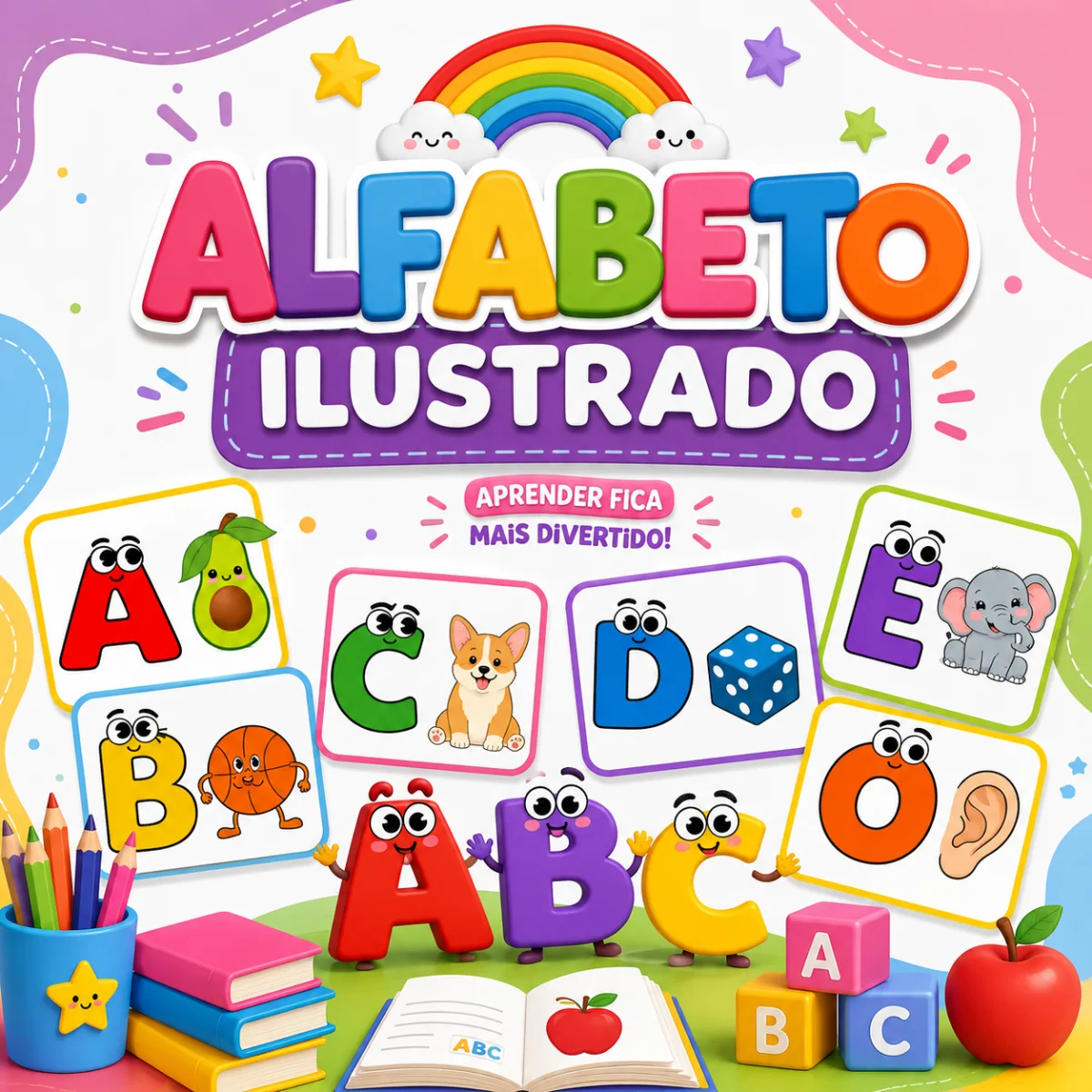 🔤 Alfabeto Ilustrado | Material Pedagógico para Alfabetização — capa do material