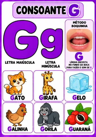 ALFABETO ILUSTRATIVO COM LETRAS, DESENHOS E BOQUINHAS. — amostra 6: O alfabeto ilustrado é um recurso pedagógico visual que…