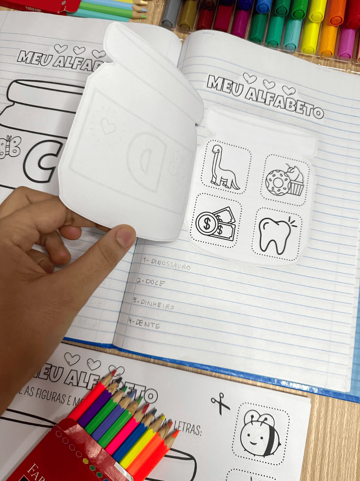 Alfabeto Interativo + 2 Bônus — amostra 2: Material com 28 páginas de atividades interativas para ensinar as letras do…