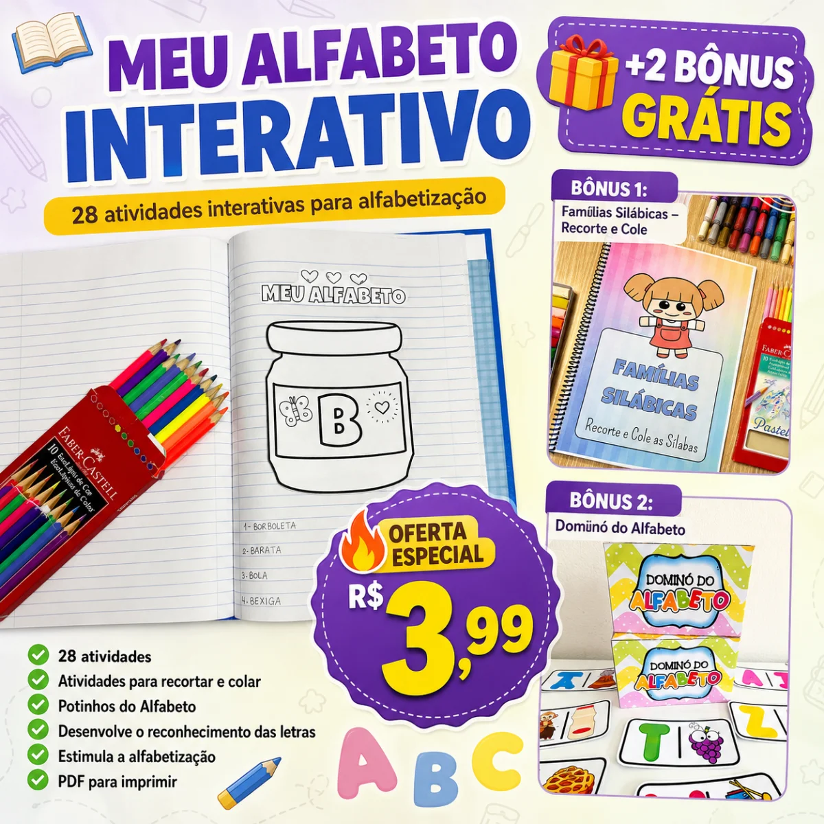 Alfabeto Interativo + 2 Bônus — capa do material