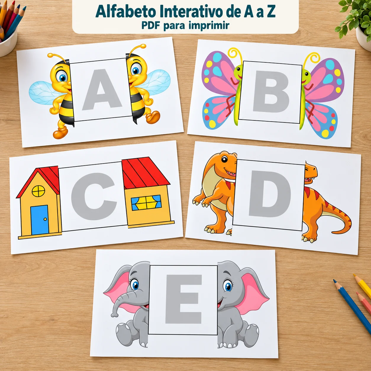 Alfabeto Interativo de A a Z para Imprimir – PDF — amostra 2: Professora Isabel – Recursos Pedagógicos