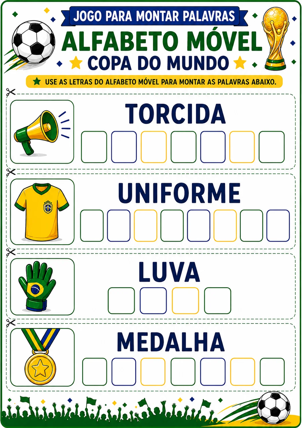 ALFABETO MÓVEL – COPA DO MUNDO, EDUCAÇÃO INFANTIL. — amostra 2: ALFABETO MÓVEL – COPA