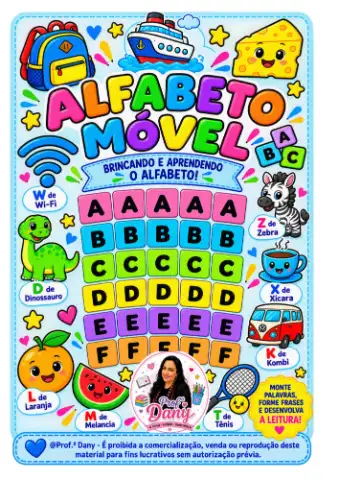 Alfabeto Móvel e Cards  com Imagens para a Alfabetização — capa do material