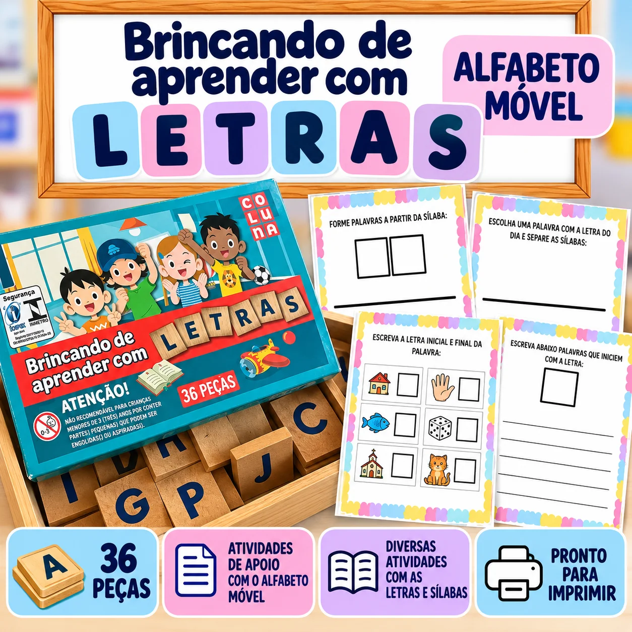 Alfabeto Móvel | Recurso e Atividades de Alfabetização — capa do material