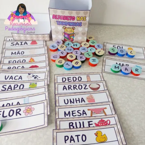 Alfabeto Nas Tampinhas - Recurso para Alfabetização — amostra 6: Recurso educativo para auxiliar as crianças no processo de… Alfabeto Nas Tampinhas - Recurso para Alfabetização — amostra 6: Recurso educativo para auxiliar as crianças no processo de…