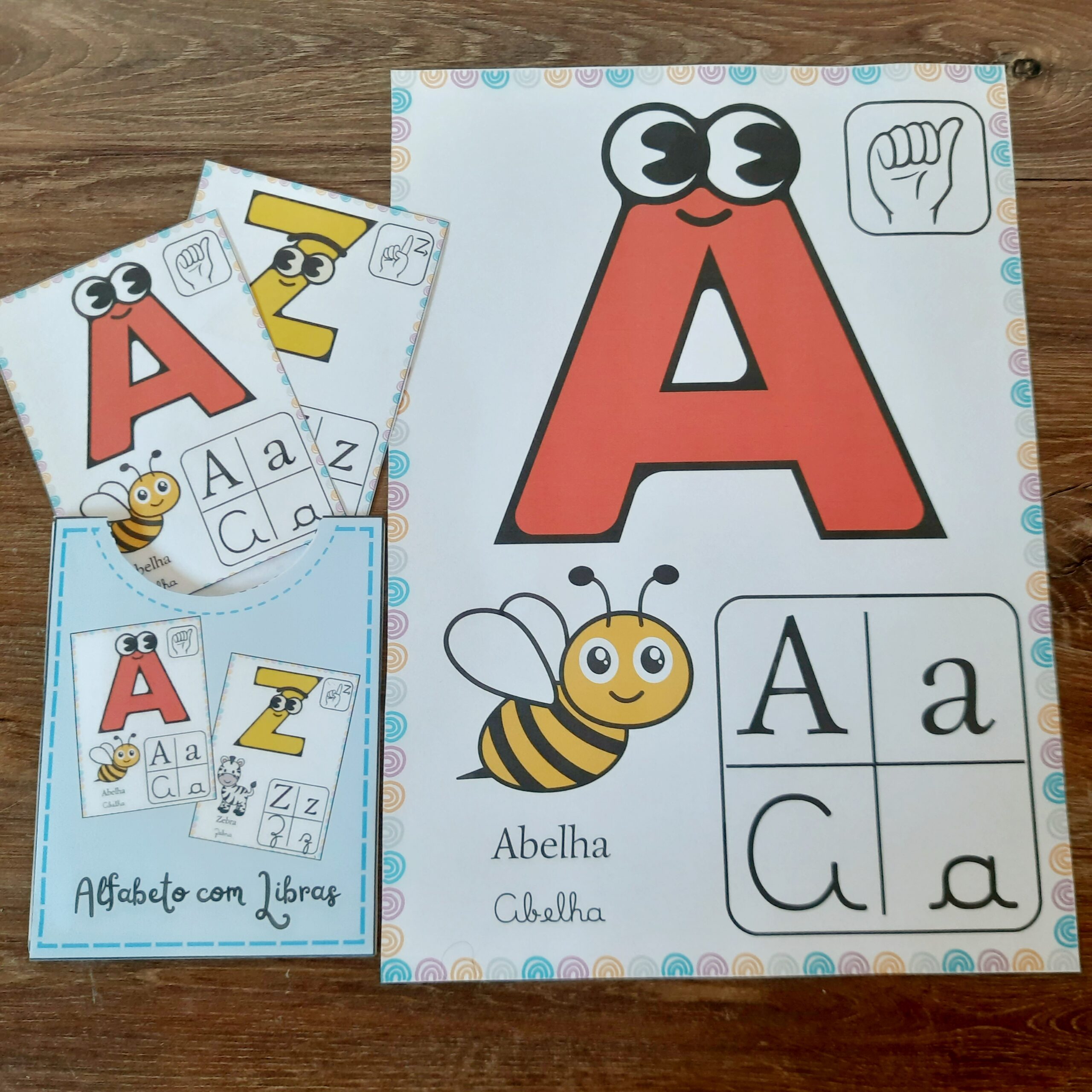 Alfabeto + Numerais (0-10) – Material Pedagógico — Alfabetização para Educação Infantil: Alfabeto de parede ilustrado com…