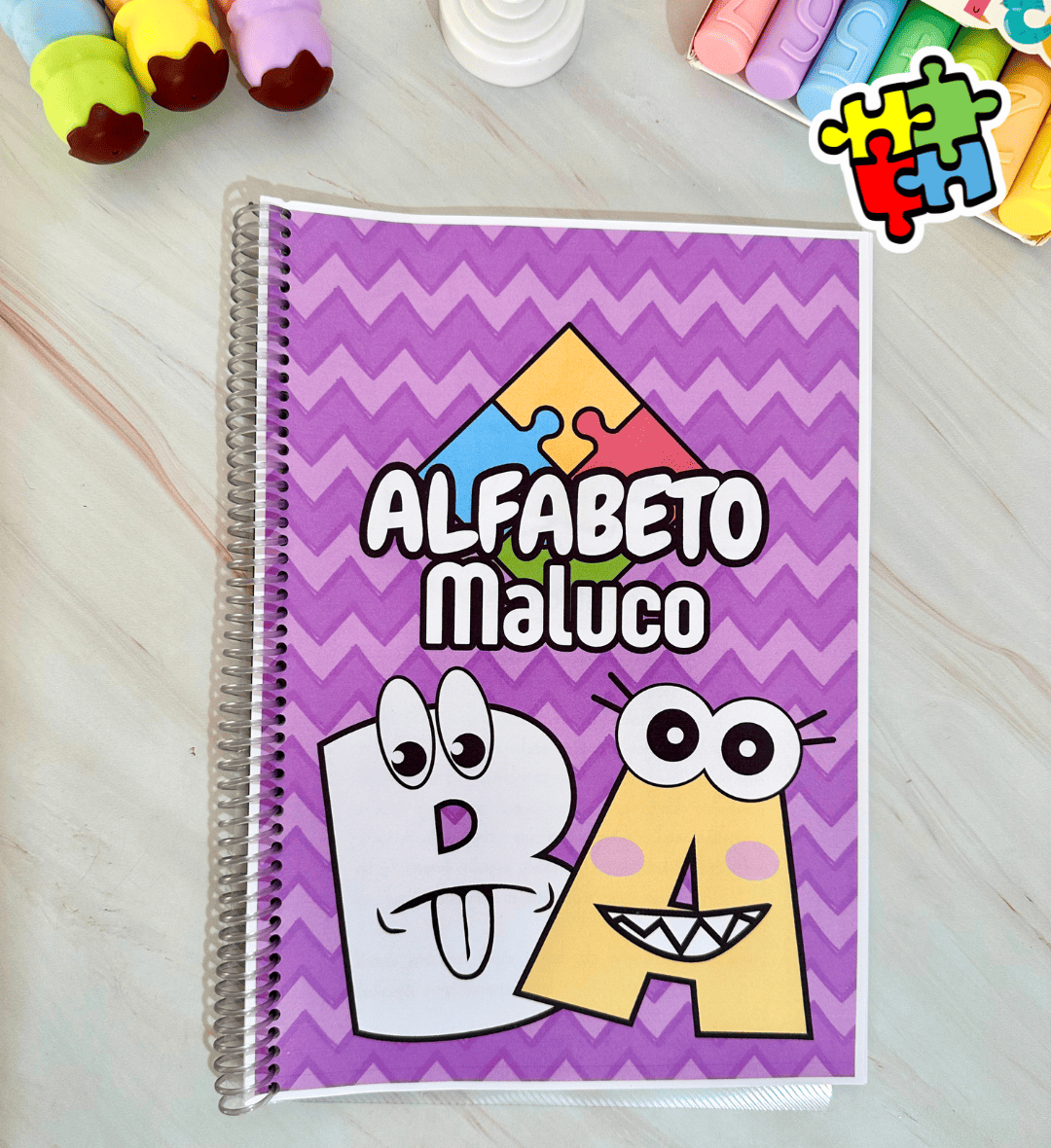 Alfabeto para imprimir: Alfabeto Maluco com pintura e colagem — Alfabetização para Educação Infantil: Explore as letras com…