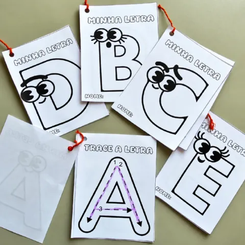 Alfabeto para Traçar – 4 Tipos de Letras para Imprimir — amostra 1: Atividades para traçar as letras do alfabeto em 4 tipos…