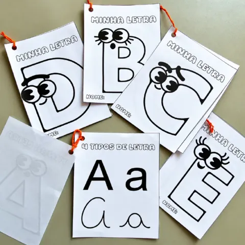 Alfabeto para Traçar – 4 Tipos de Letras para Imprimir — amostra 3: Atividades para traçar as letras do alfabeto em 4 tipos…