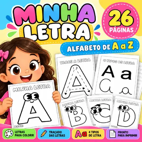 Alfabeto para Traçar – 4 Tipos de Letras para Imprimir — capa do material