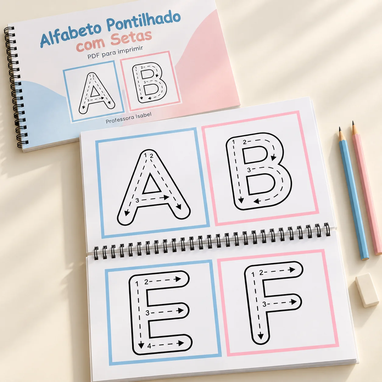Alfabeto Pontilhado com Setas – Fichas para Imprimir em PDF — amostra 4: O que pode ser trabalhado?