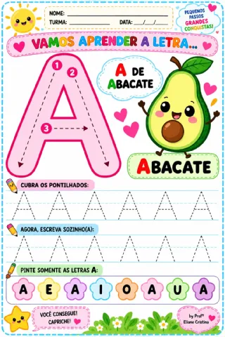 Alfabeto Pontilhado Completo Completo Atividades criativas.Claro! 💖 Pela capa, o material é um PDF de atividades de…
