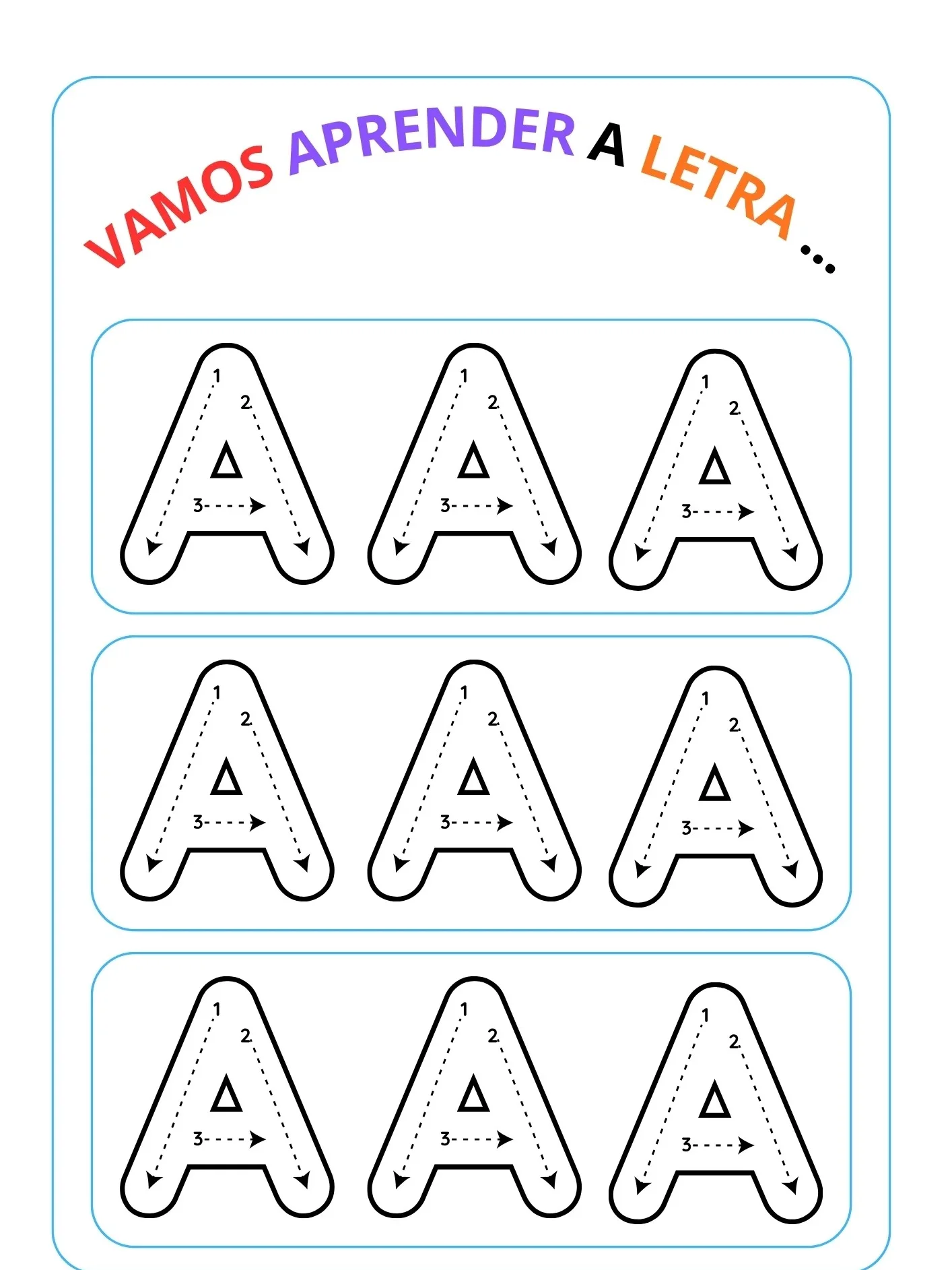 Alfabeto Pontilhado para Imprimir – Educação Infantil (A a Z) — amostra 3: O material contém