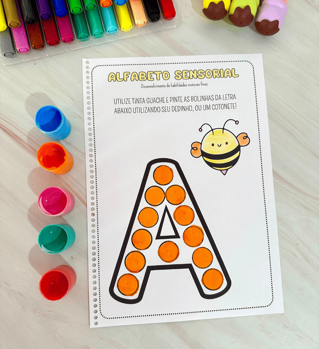 Alfabeto Sensorial em PDF para Alfabetização e Educação Especial — amostra 1: Alfabeto Sensorial para explorar as letras