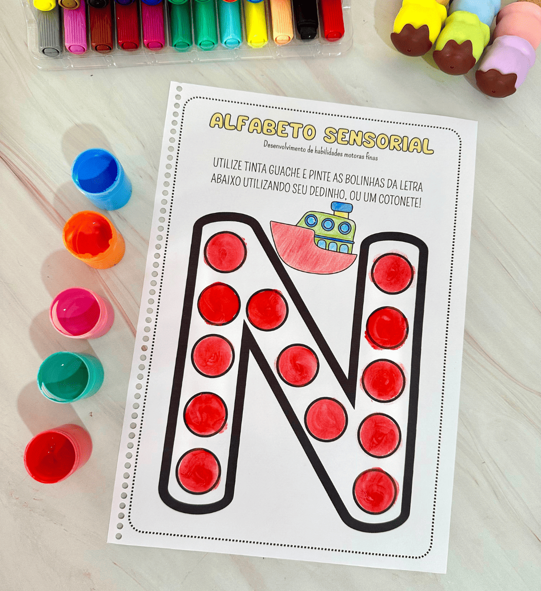 Alfabeto Sensorial em PDF para Alfabetização e Educação Especial — amostra 2: O que vem no material