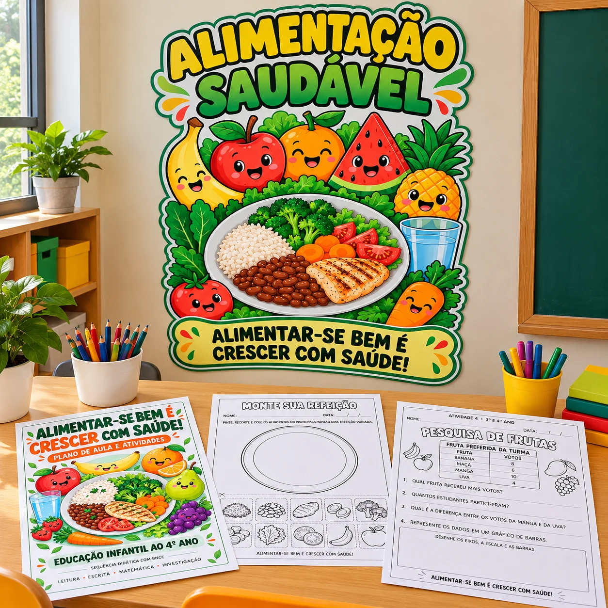 Alimentação Saudável – Atividades e Painel com BNCC — capa do material